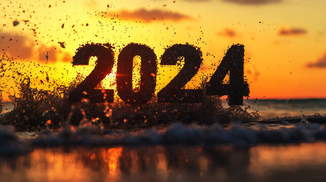 the number 2024 as a symbol of the outgoing year