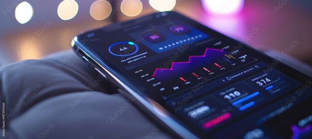 Poster digital sleep tracking app analytics for improved sleep habits and quality