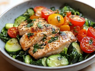 Healthy dinner with a balanced mix of proteins and vegetables