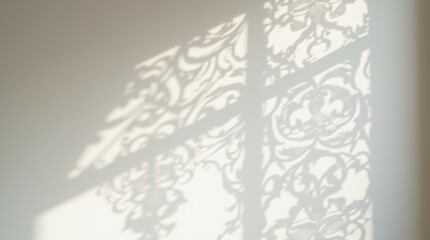 Intricate Lace Pattern Cast on a White Wall