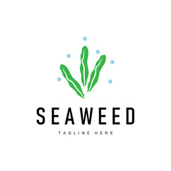 coral logo underwater seaweed plant simple template design marine decoration