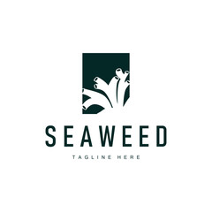 coral logo underwater seaweed plant simple template design marine decoration