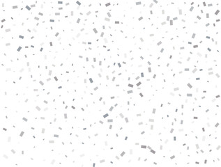 Magic silver Rectangular glitter confetti background. White festive texture.