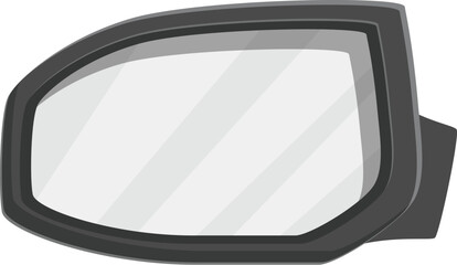 Wing mirror reflecting empty road, providing clear visibility for safe driving