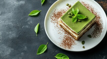 Green Tea Tiramisu with Cocoa Powder
