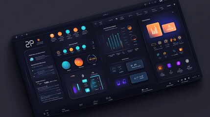 Smart home interface dashboard for controlling home appliances.