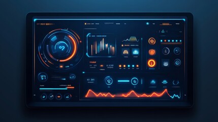 Obraz premium Smart home interface dashboard for controlling home appliances.