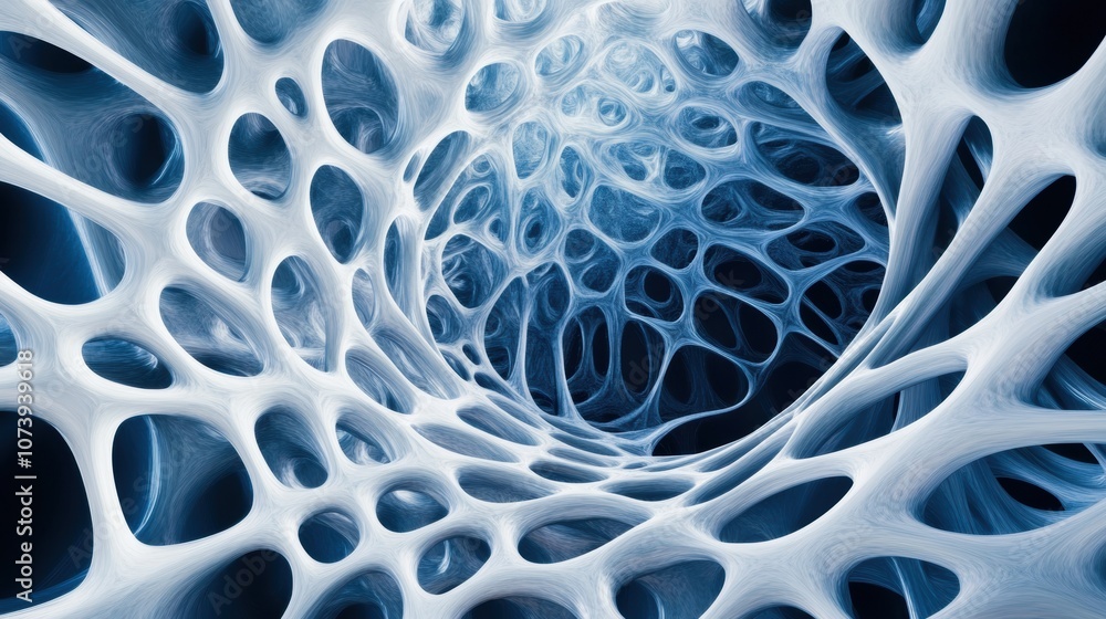 Fototapete a vibrant abstract design showcases intricate blue and white network lines creating a seamless 3d pa