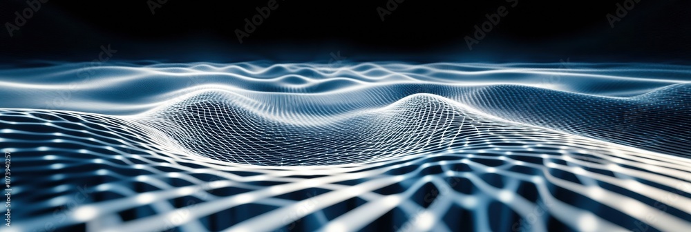 Leinwandbilder an engaging abstract backdrop showcases blue and white network lines intricately weaving to create a