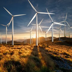 creative image of wind turbines creating alternative energy
