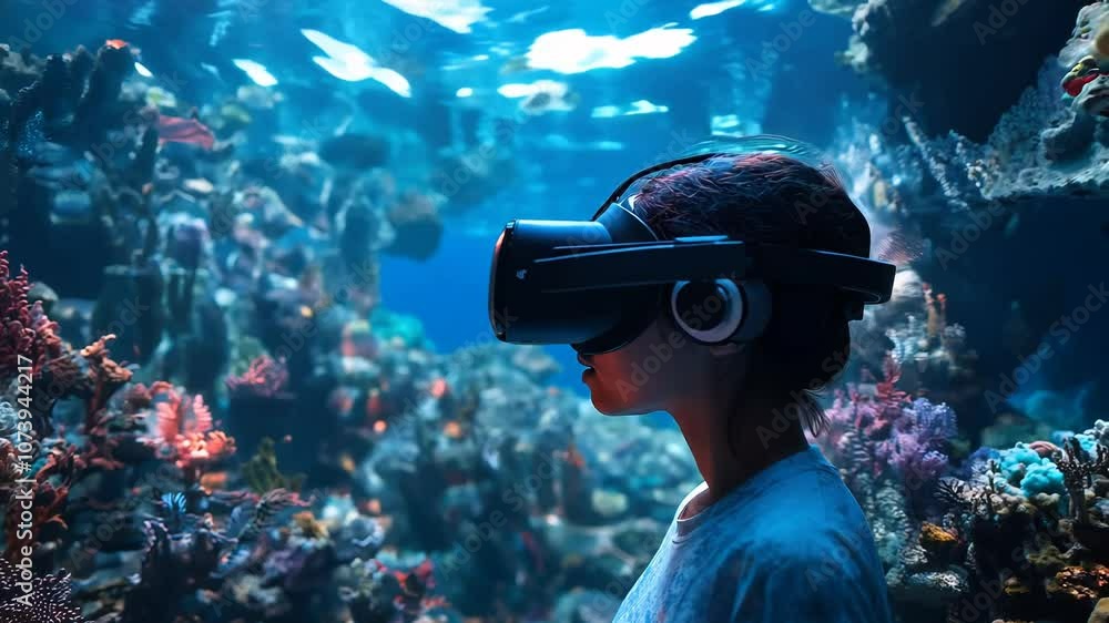Poster dive into an exhilarating virtual reality experience where users actively explore and discover dynam