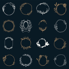 Wedding monogram logo templates collection