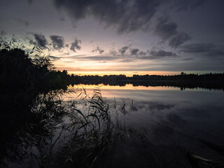 Beautiful sunrise on the lake