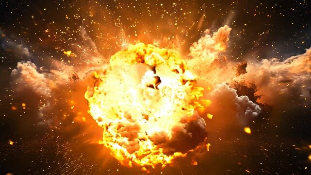 Explosion border isolated on transparent background Video