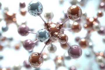 Stunning Macro Rendering of a Virus Molecule Showcasing Intricate Molecular Structures