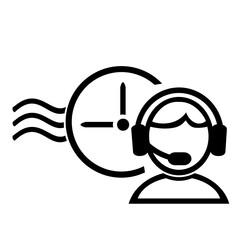 Vector illustration, logo, web icon of the support service operator. Chat, message. Isolated on a white background.