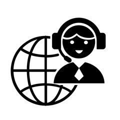 Vector illustration, logo, web icon of the support service operator. Chat, message. Isolated on a white background.