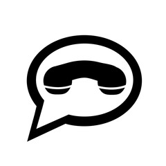 Vector illustration, logo, web icon of the support service operator. Chat, message. Isolated on a white background.