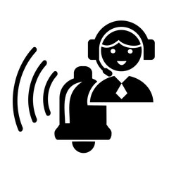 Vector illustration, logo, web icon of the support service operator. Chat, message. Isolated on a white background.