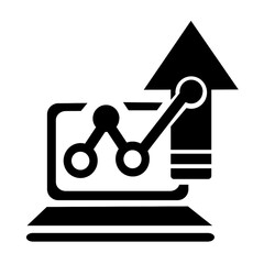 Vector illustration of the icon, the logo of the growth chart. Isolated on a white background.	