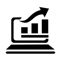 Vector illustration of the icon, the logo of the growth chart. Isolated on a white background.	