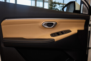 A car door with trim showcasing automotive design details