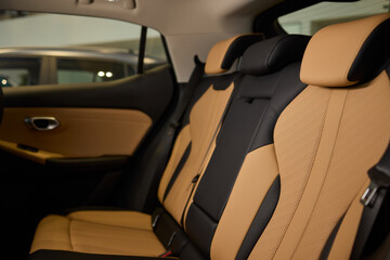 Car back seat with headrest and arm rest, a comfortable automotive fixture