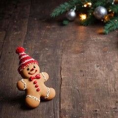 A cozy living room photo. A mug of hot chokolate and gingerbread on the table. Warm lighting creates a festive atmosphere