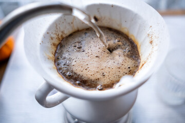 brewing coffee with the v60 method	