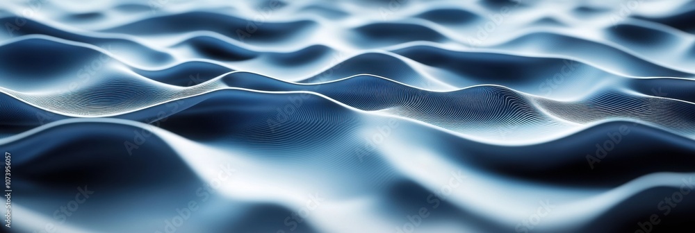Aufkleber Dynamic blue and white network lines create an intricate 3D pattern, showcasing modern abstract design ideal for technology-related projects. Generative AI