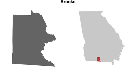 Brooks County (Georgia) blank outline map set