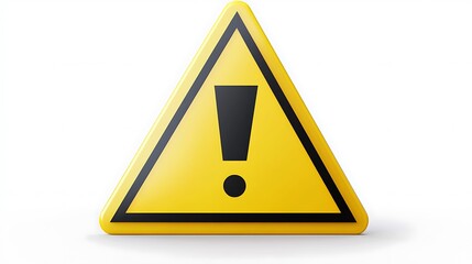 A yellow triangle warning sign with a black exclamation point inside.