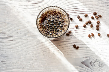 coffee mug on wooden background