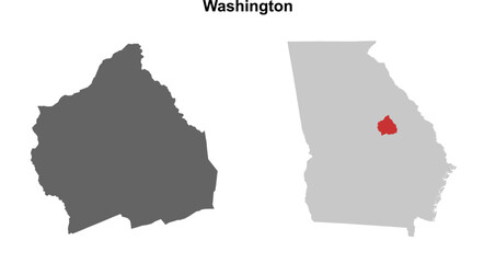 Washington County (Georgia) blank outline map set