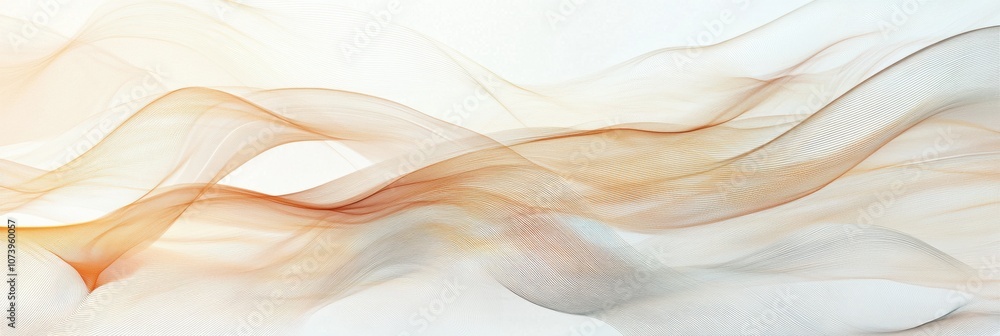 Poster soft waves and flowing lines create a serene atmosphere with pastel hues, symbolizing tranquility an