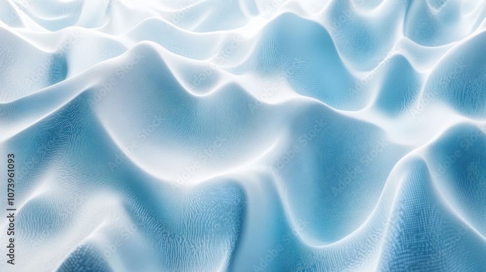Aufkleber This abstract design showcases blue and white lines interconnected in a three-dimensional pattern, evoking a sense of movement and depth. Generative AI