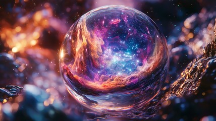 透明な石の中に閉じ込められた宇宙