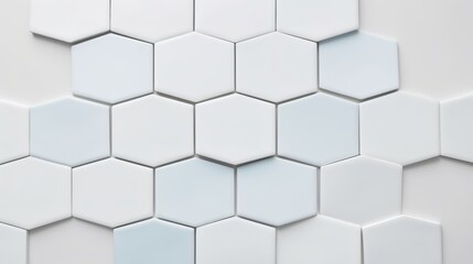 Naklejka premium White Hexagonal Tile Pattern, Modern and Clean Geometric Design for Interior Decoration