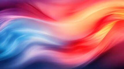 Obraz premium Abstract colorful wave background with gradient hues of red, blue, and purple. Digital flowing texture design.