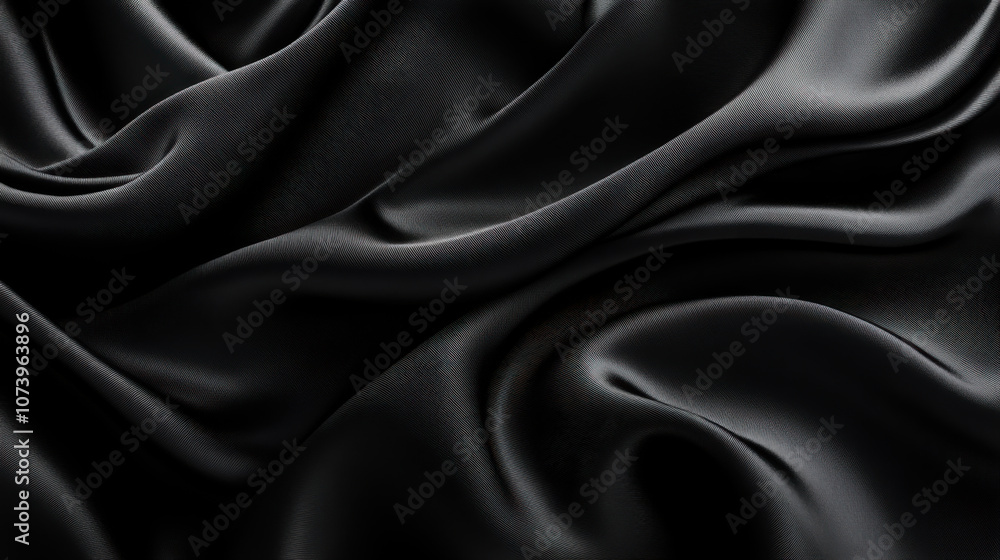 Poster elegant black wave patterns create a mesmerising texture, showcasing dynamic forms and subtle shadow