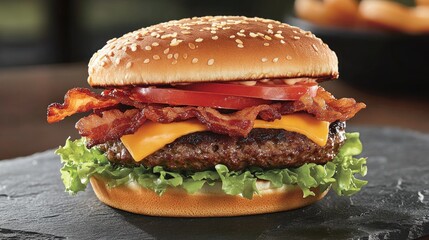 Delicious Cheeseburger with Fresh Ingredients