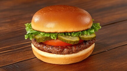 Classic Cheeseburger with Fresh Toppings and Buns