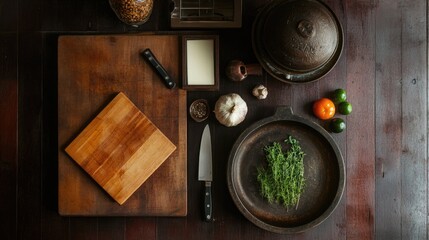 Fototapeta premium Modern Kitchen Countertop with Fresh Ingredients