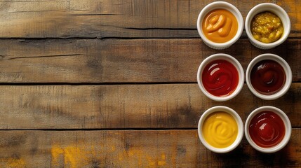 Variety of Condiments in Small Bowls