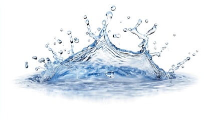 Splashes of Water on a White Background