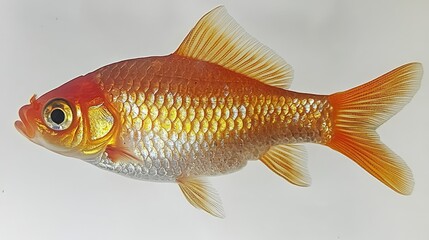 Bright Orange Fish with Shiny Scales Swimming Gracefully