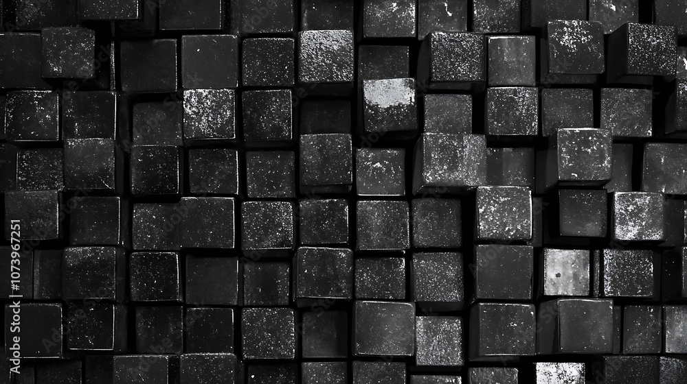 Aufkleber black background with geometric pattern of cubes