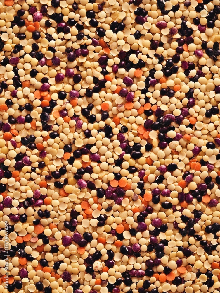 Aufkleber colorful beans, lentils, and seeds are arranged in a mosaic, forming a lively and intricate abstract