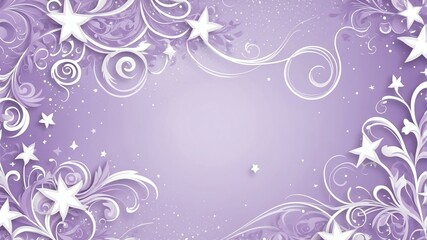Cute lavender and white swirls with stars background