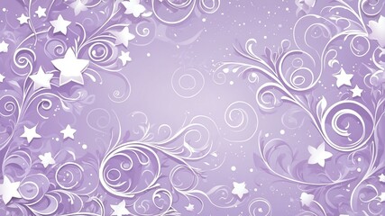 Cute lavender and white swirls with stars background